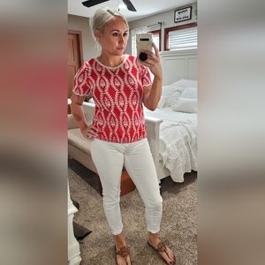 Solitaire Anthropologie Peasant Top Blouse Shirt Boho Embroidered